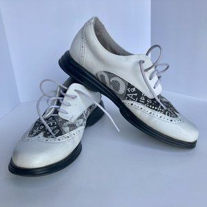 Sandbaggers Women's Charlie Fashion Comfort Golf Shoes White  Black Accent Sz 8